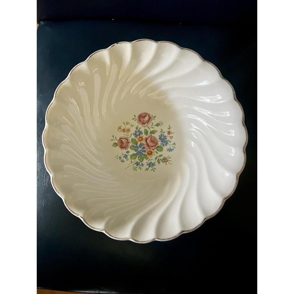 Vintage Bakerite Serving Bowl - 24k Gold Trim